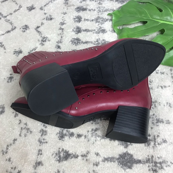 CIRCUS SAM EDELMAN MAROON ANKLE BOOT - Picture 4 of 6